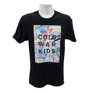 Gildan Cold War Kids Mens Small Shirt Short Sleeve Black Graffiti Crewneck Tee